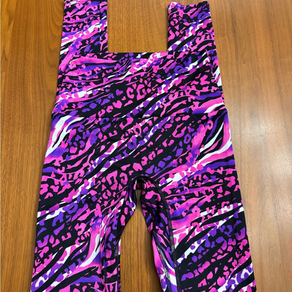 K-DEER Pink and Purple Animal Print Leggings